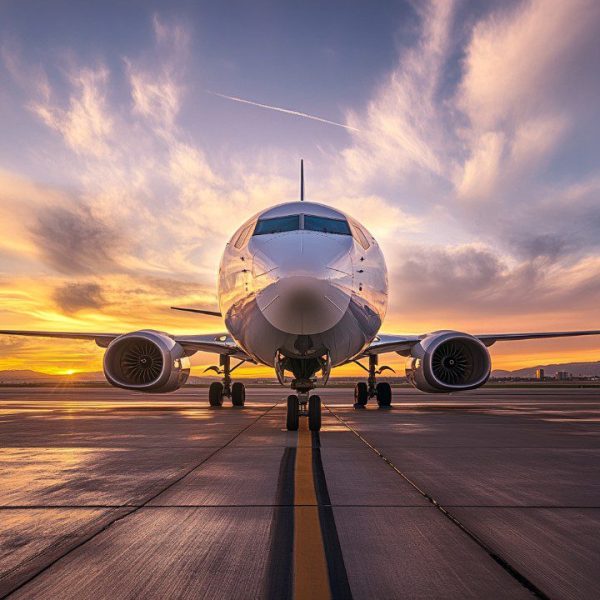airplane-runway-sunset